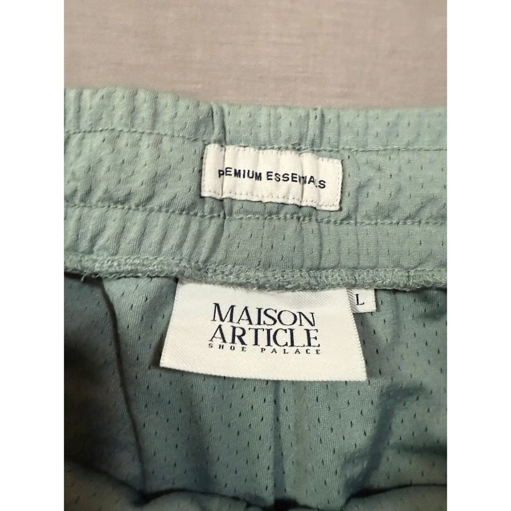 Maison Article Shoe‎ Palace Mesh Shorts Mint Green Drawstring Waist Size L 32X7.